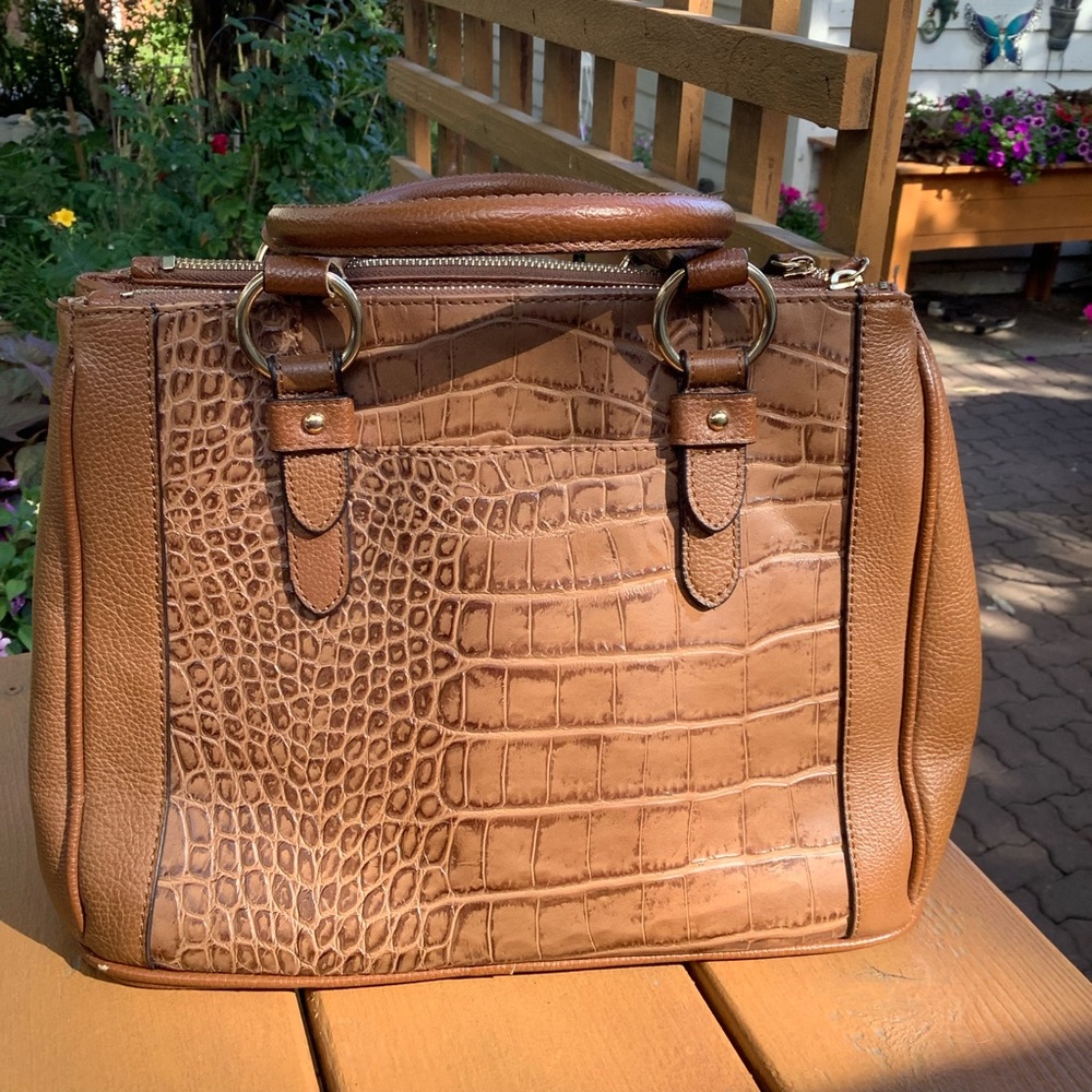 Franco Sarto tan leather satchel crossbody - Quiet Luxury